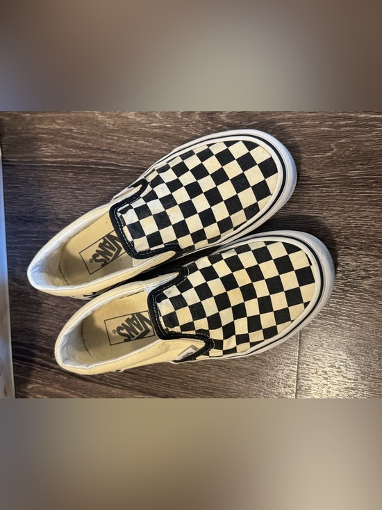 Vans Shoes - Vans Kids Checkerboard Slip-On Sneakers in Black and White